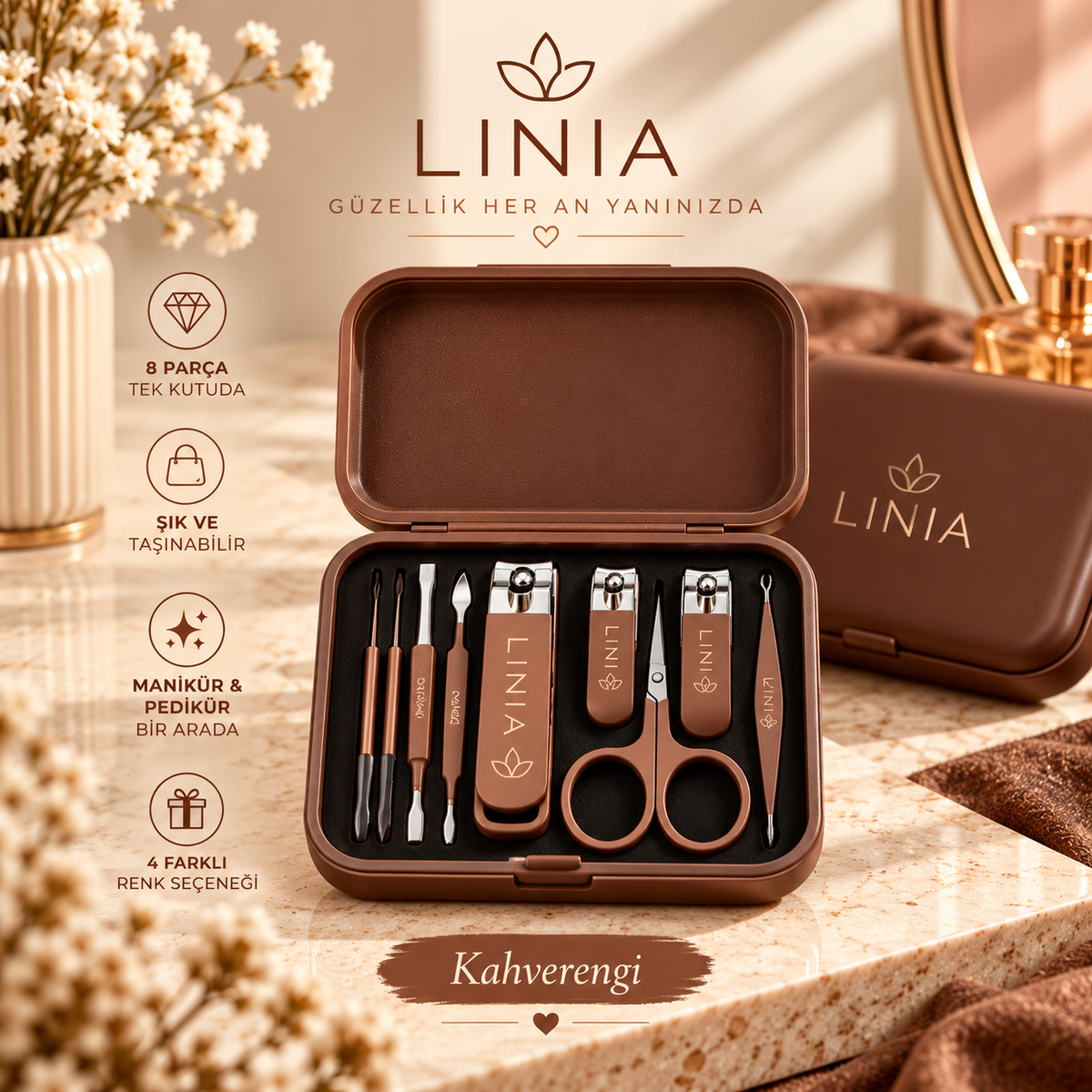 LINIA™ Premium 8 Parça Kişisel Bakım Seti