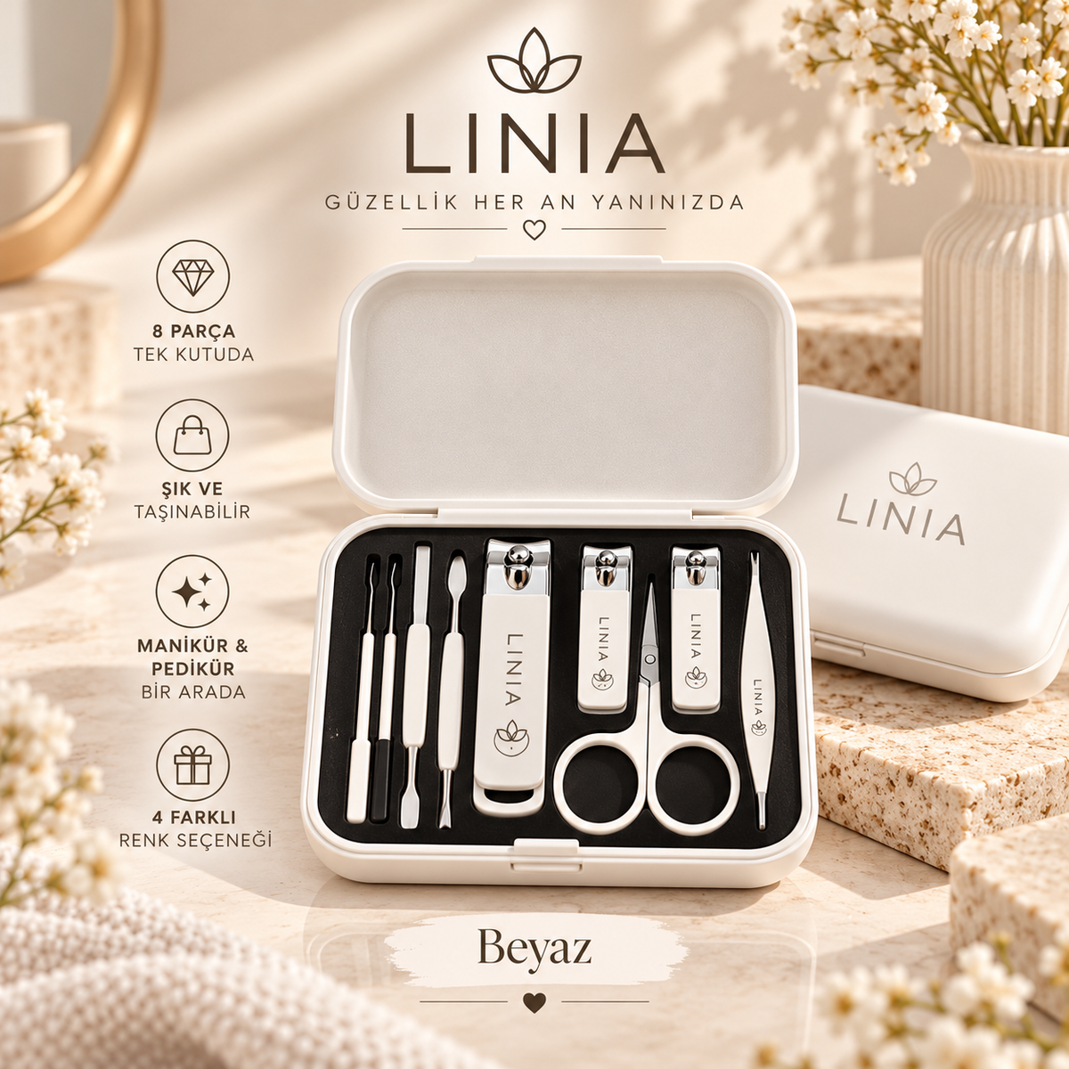 LINIA™ Premium 8 Parça Kişisel Bakım Seti
